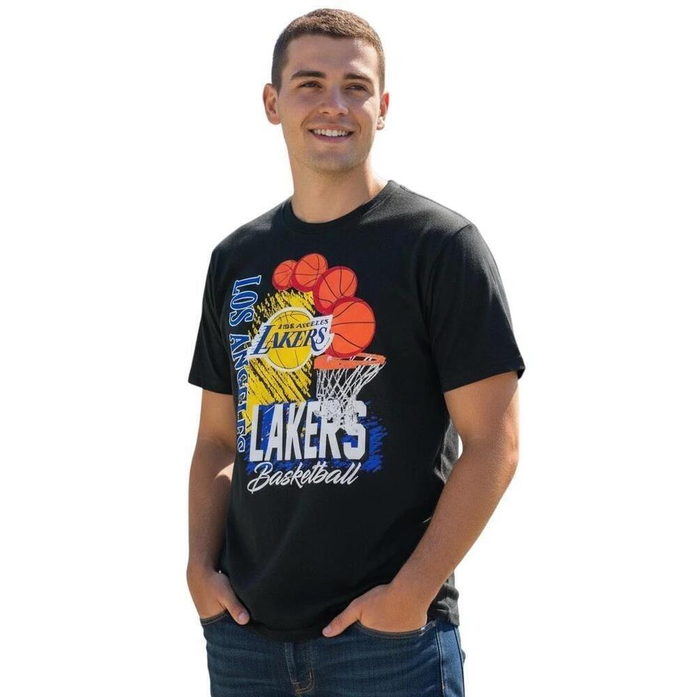 Nba Los Angeles Lakers Mens 2X Black Shirt Graphic Fan Streetwear Basketball Tee